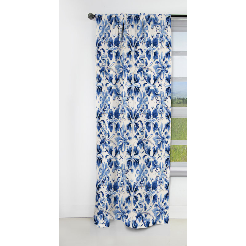 Motif victorien Cobalt, L 52 po x L 108 po