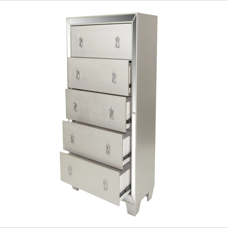Meuble de chambre traditionnel à finition argentée 1 pièce