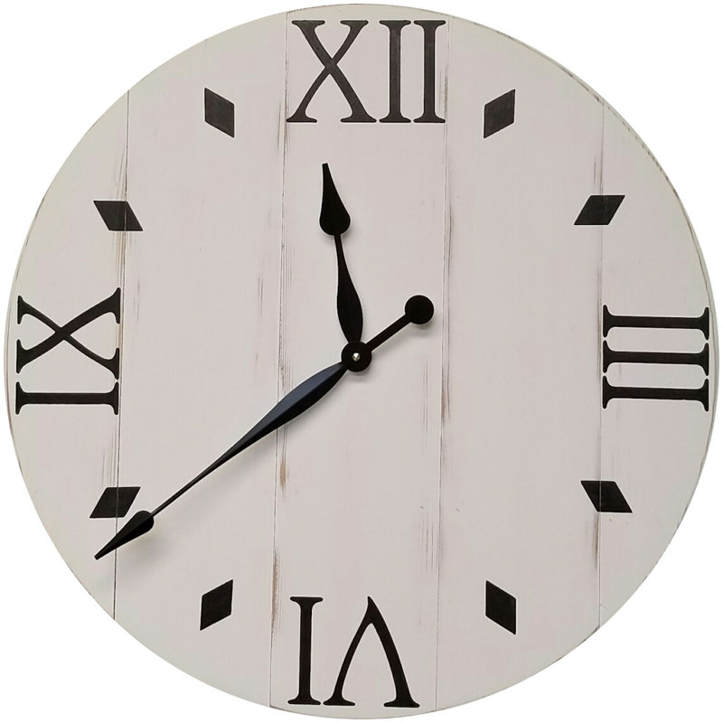 Horloge murale surdimensionnée Vansickle Farmhouse, Petit