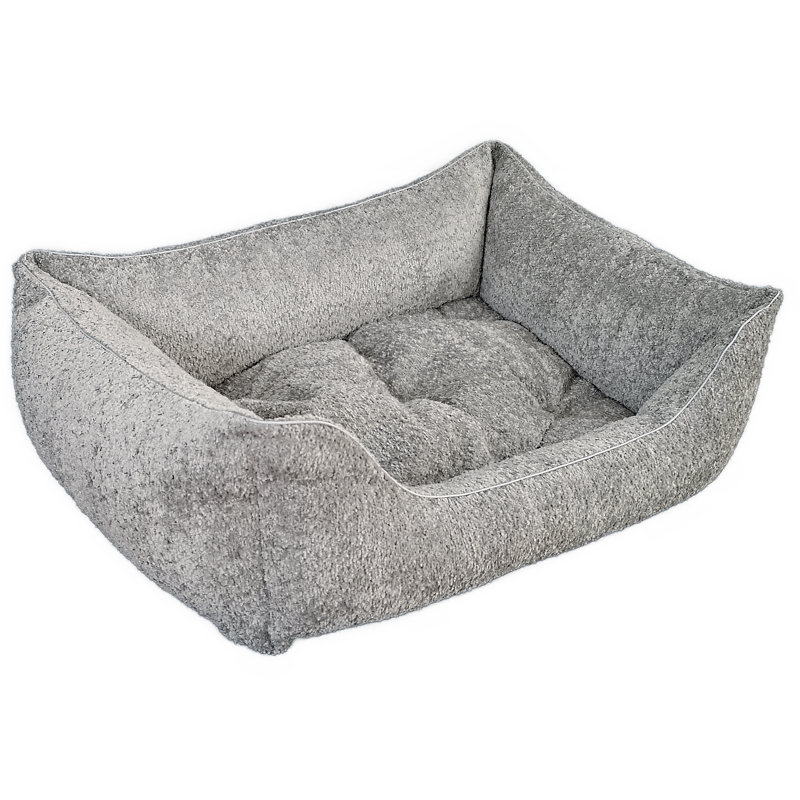 Orthopedic Polyester Pet Bed, Grey/Brown/Blue, Large (90cm W x 60cm D x 30cm H)