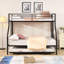 Lit superposé simple au-dessus d'un lit double en métal avec lit gigogne - aucun sommier nécessaire, rangement sous le lit de 13 po, assemblage facile (empilable seulement, non convertible)