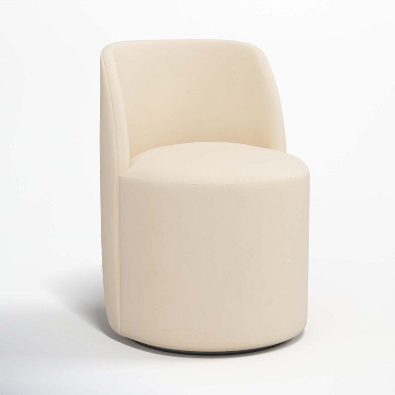 Begonia Swivel Dining Chair, Classic Pearl Performance Velvet