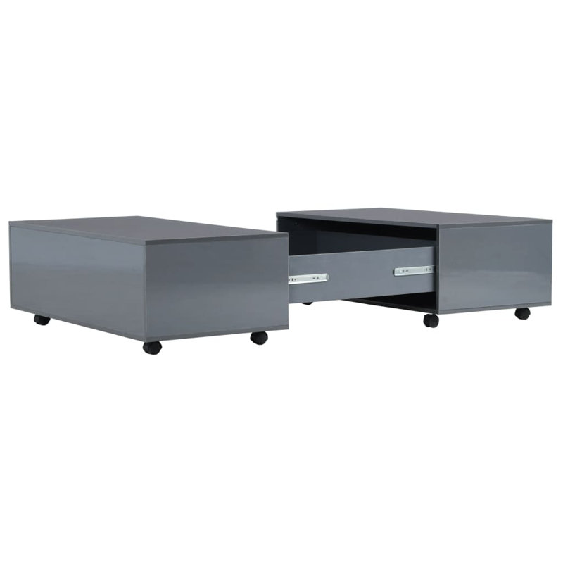 Aglaia Block Coffee Table with Storage, Grey