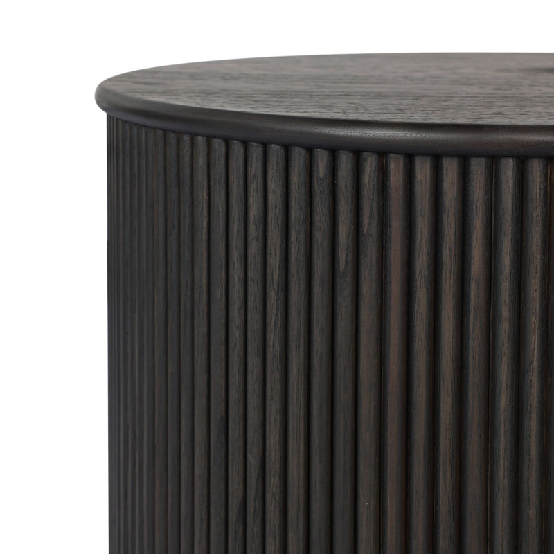 Ona End Table-Amber Mindi Veneer, Smoked Black Mindi Veneer