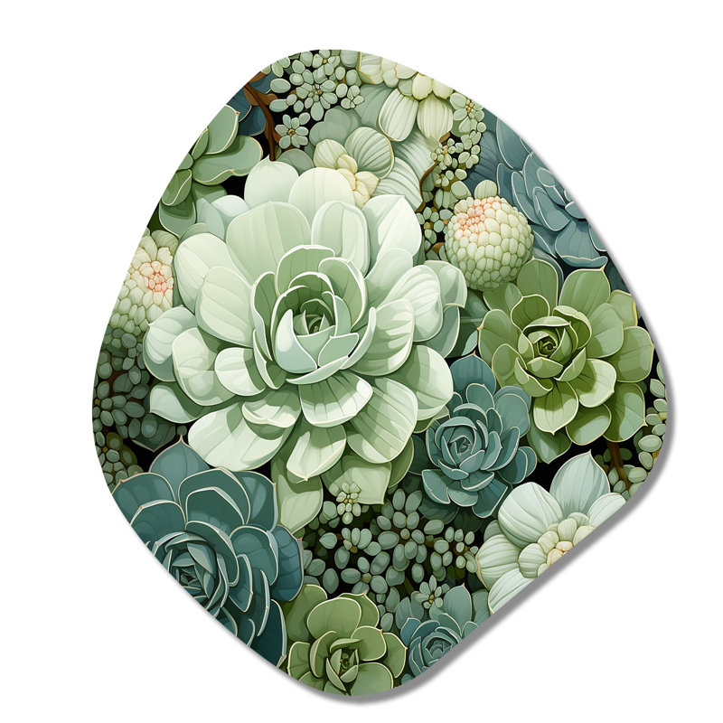 Lonsdale - Succulent Nebula Shape Assymterical Metal Wall Art, 28" H x 25" W