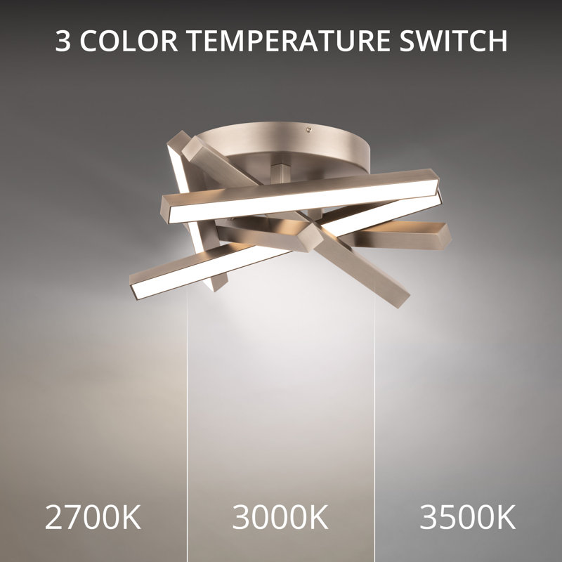 Parallax 1 - Light LED Semi Flush Mount, Brushed Nickel, 3000K
