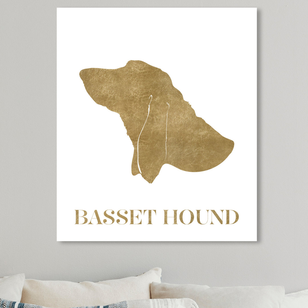 'Basset Hound' Graphic Art on Wrapped Canvas