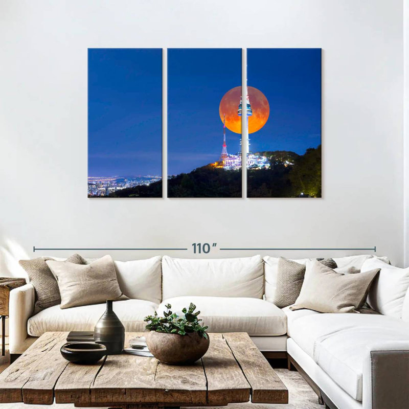 Sirci, lune de sang et tour Namsan, H 42 po x l 65 po