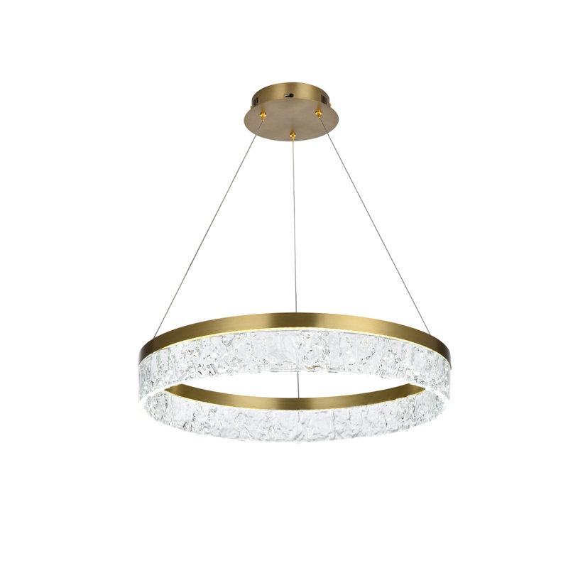 Lustre rond / ovale à DEL Yiannis, Or satiné