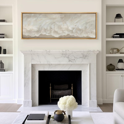 Clouds Soft Cloud Abstract Serene Neutral Tones Antique Retro Decor Extra Large Artwork Print Wall Art