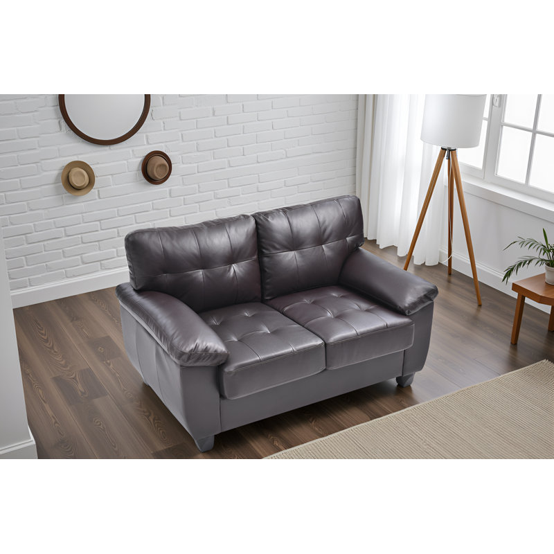 Rimouski Faux Leather Loveseat, Cappuccino