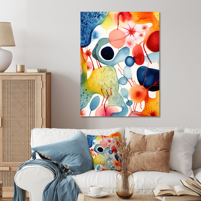 Formes géométriques colorées de style Mid-Century 4 - art mural abstrait en métal, H 40 po x l 30 po x P 1,5 po