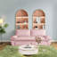 Canapé-lit multifonctionnel en velours, causeuse convertible rose moderne pour le salon