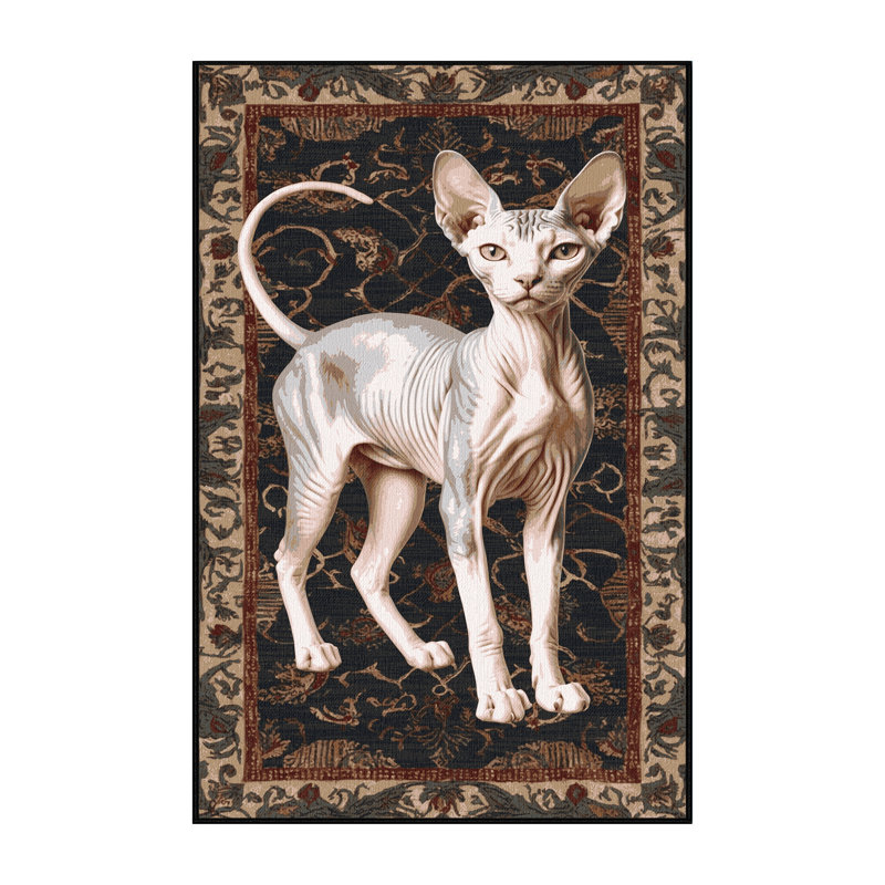 Washable Don Sphynx Cats Area Rug, Rectangle 8' x 10'