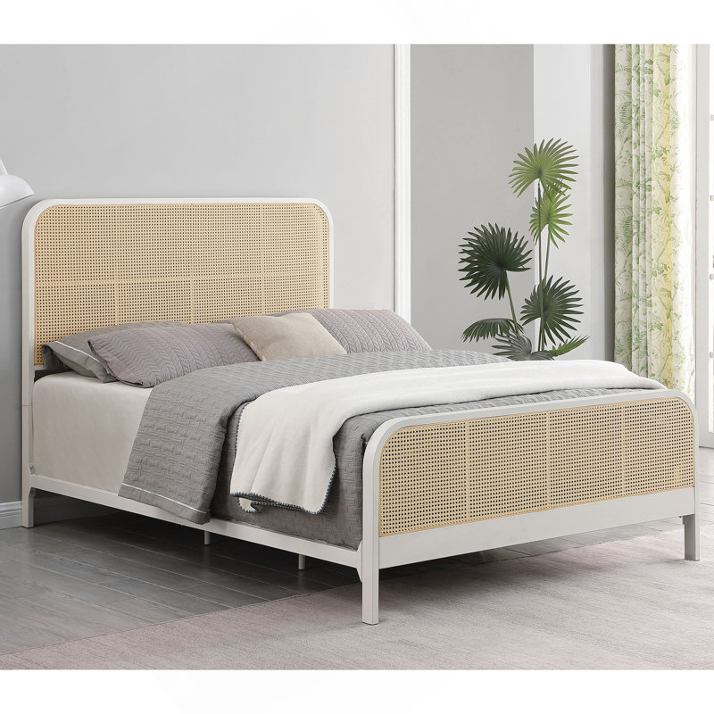 Grand lit en métal Randall, White, Queen