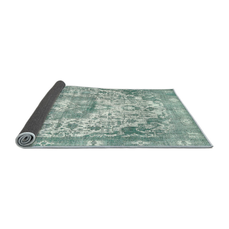 Tapis oriental vert / ivoire, Rond 8 pi