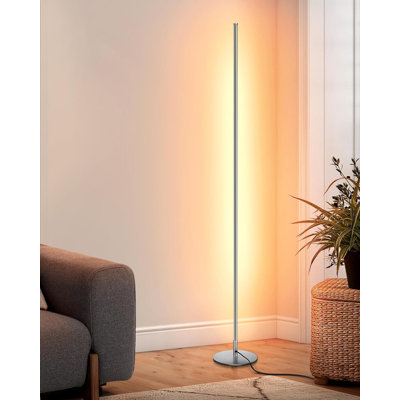 LED Corner Floor Lamp, Dimmable Modern Standing Lamp For Living Room, Bedroom, Home Office, Warm White Light, Minimalist Design