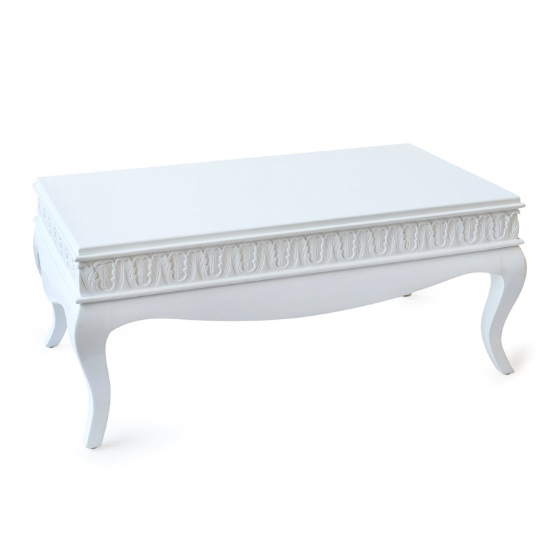 Loire Four Leg Coffee Table, 120 x 70cm, White Gloss