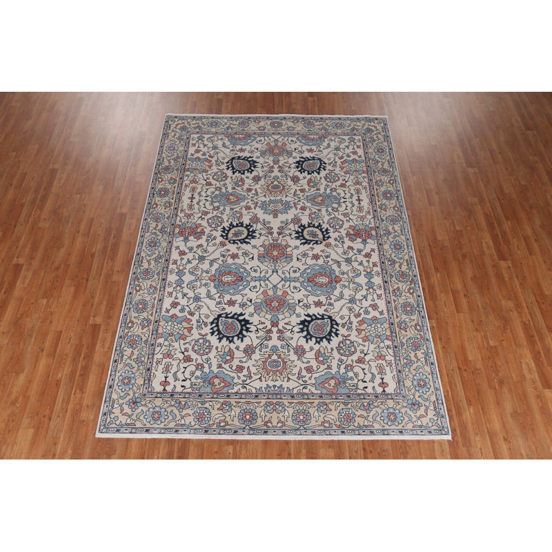 Tapis oriental floral Sultanabad Ziegler noué à la main 7 x 10