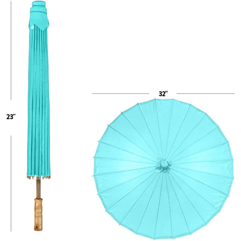 Parasol en papier 32 po Koyal Wholesale, bleu diamant, paquet de 4, Vert