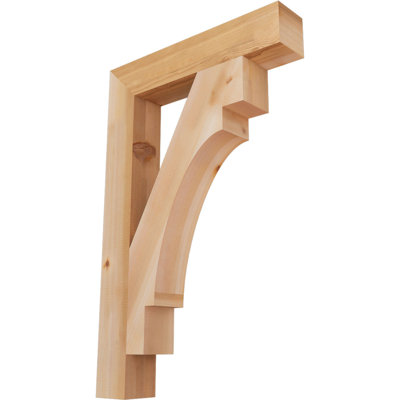 3 1/2"W x 22"D x 34"H Merced Block Smooth Bracket, Western Red Cedar