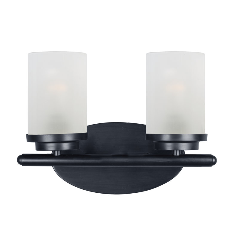 Éclairage pour meuble-lavabo noir à intensité variable à 2 lumières Amonnie, 2