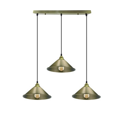 Quimir 3 - Light Green Brass Kitchen Island Pendant