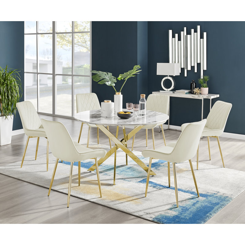 6 - Person Dining Set, Cream