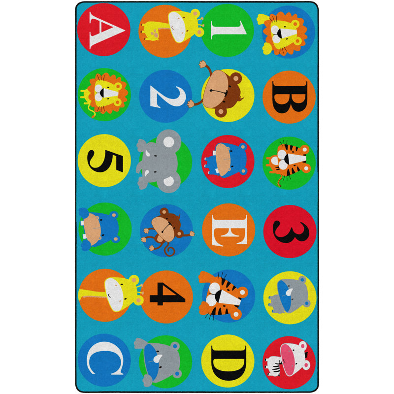 Tapis bleu/vert Brutus, Rectangle 7 pi 6 po x 12 pi