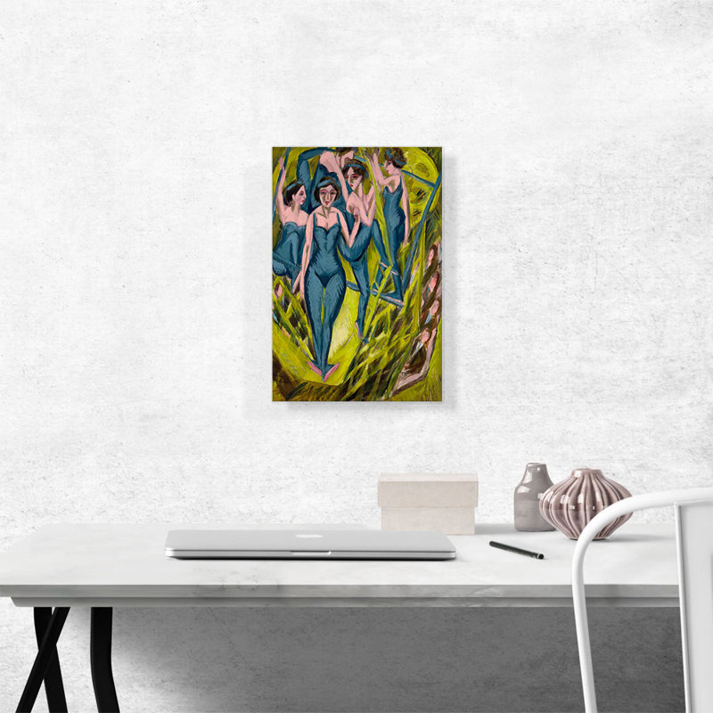 "Blue artistes" par Ernst Ludwig Kirchner - reproduction d'art sur toile tendue, H 18 po x l 12 po x P 0,75 po