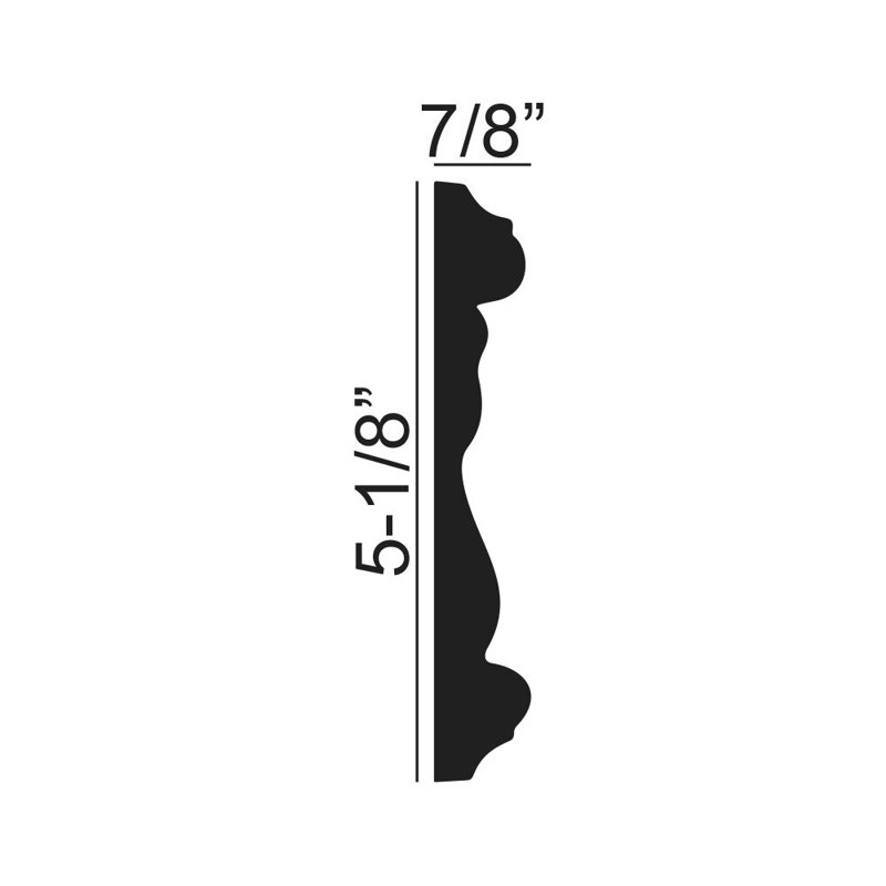 Moulure à panneau floral en polyuréthane 7/8 po x 5-1 / 8 po x 6 po