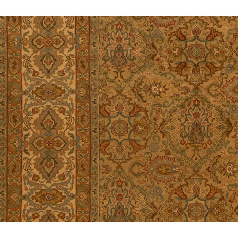 Hand Knotted Wool Oriental Area Rug in Ivory