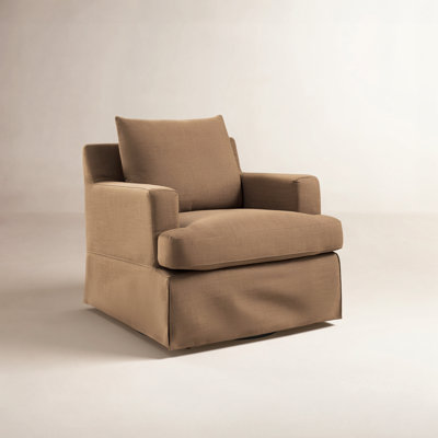 Lucie Slipcovered Swivel Chair