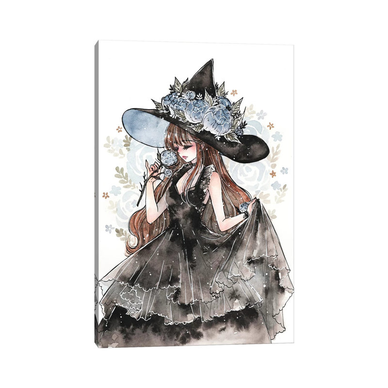 Peony Witch by Cherriuki - Wrapped Canvas Gallery-Wrapped Canvas Giclée, 66.04 cm H x 45.72 cm W x 3.175 cm D
