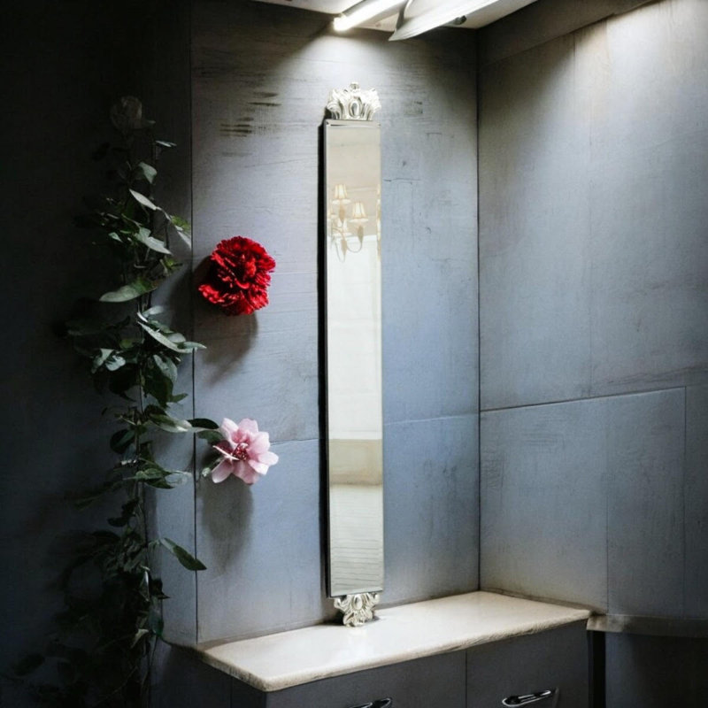 Milena Skinny Full Length Mirror – Slim Modern Wall Mirror for Stylish Bedroom, Hallway & Living Room Interiors