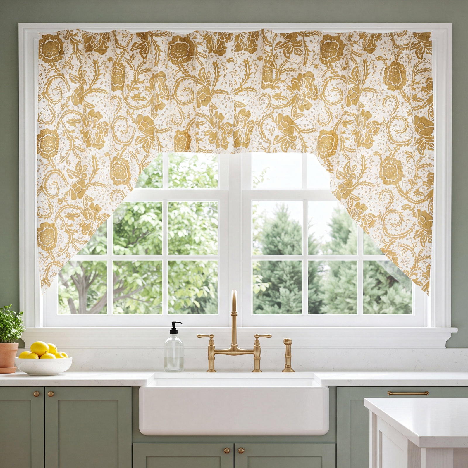 Gold Floral Swag Set