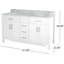 Meuble-lavabo 61 po avec comptoir en marbre et deux lavabos en céramique 61 po, 4 tiroirs, 4 portes-546676406