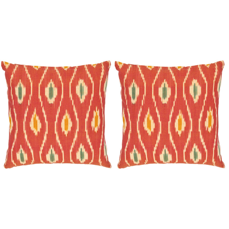 Saftler Ikat Cotton Reversible Throw Pillow, 18"