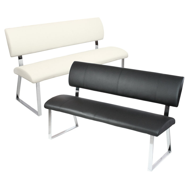 Barton Faux Leather Upholstered Bench, Black