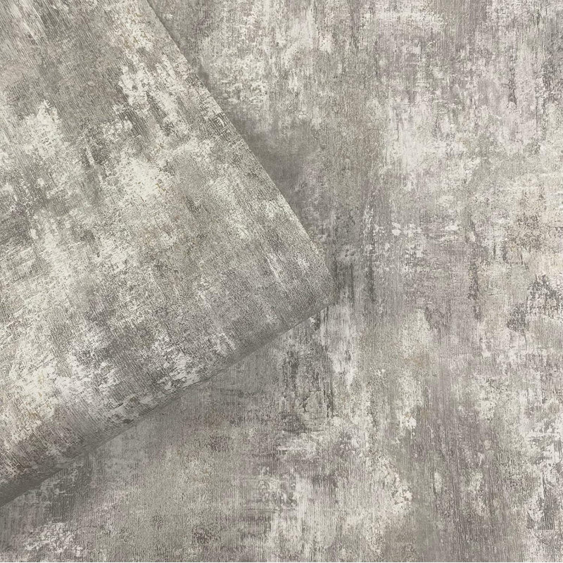Aloise 10m x 53cm Textured Matte Wallpaper Roll, Grey