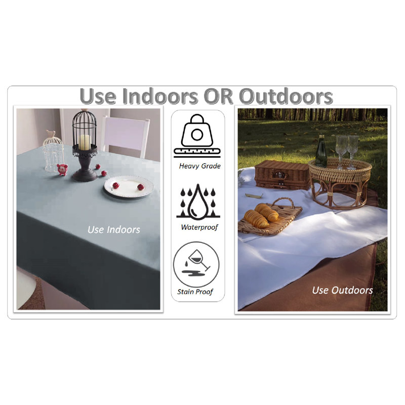 Marceille Rectangle Solid Colour Tablecloth, Grey-Silver