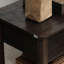 Table de bout avec tiroir et tablettes, étagère brun foncé contemporaine