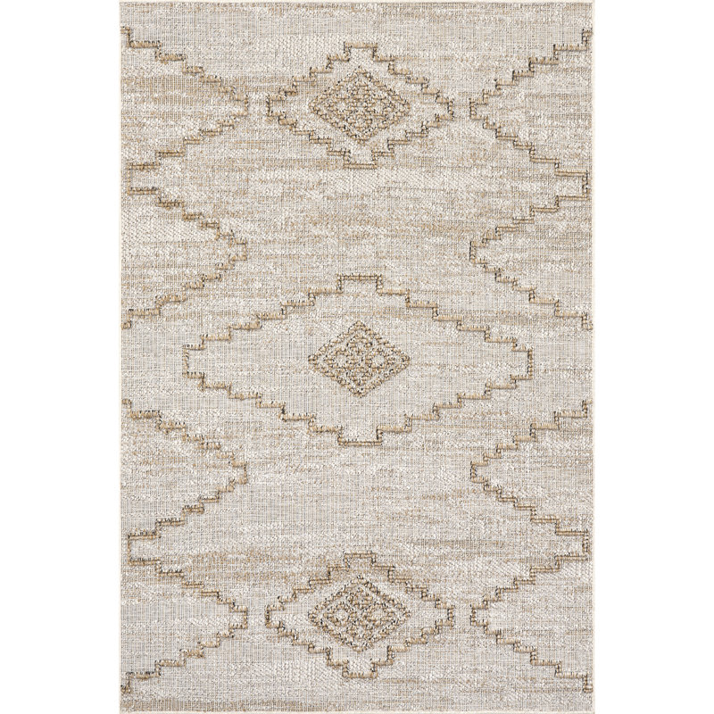 Tapis géométrique intérieur / extérieur Izetta, Rectangle de 5 pi x 8 pi