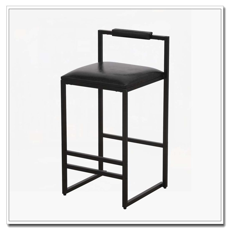 Tabouret de bar rembourré en similicuir avec pieds