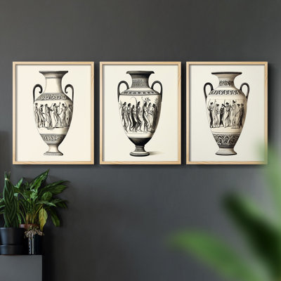 Abstract  Series  CV  -Set Of 3 Framed Giclee Prints -Ready to Hang