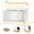 Cat Litter Box Enclosure with Handles, Hidden Litter Box Furniture with Removable Partition, Wooden Pet House Side End Table,19.7 x 31.4 x 22.4inches,White-906796079