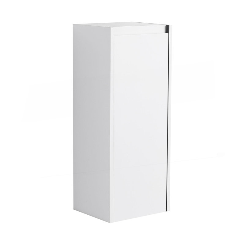 12" Bathroom Side Cabinet,Soft Close Doors,Float Mounting Design, White
