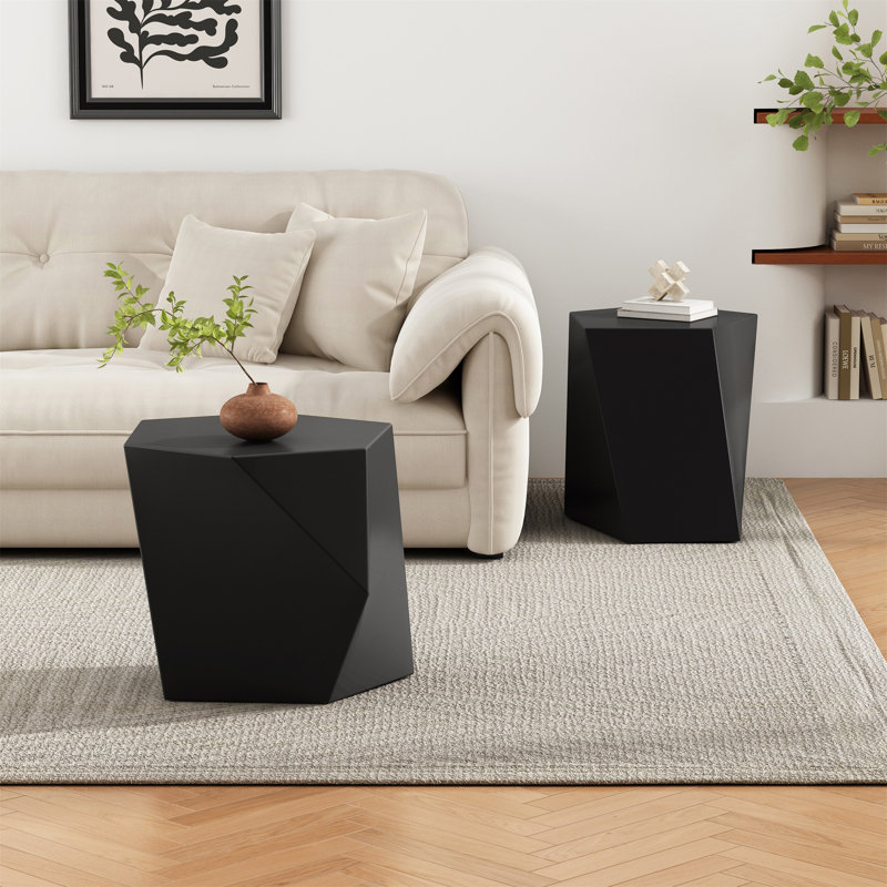 Ensemble de tables basses Modern Mgo (seulement avec table basse, sans chaises), Noir