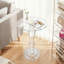 Modern Clear Acrylic Side Table Round End Table For Living Room Bedroom Office