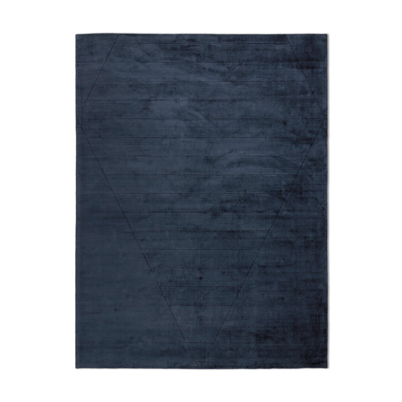 Tapis sculpté à la main Sadzi - bleu marine 5 pi x 8 pi Sadzi, Rectangle de 5 pi x 8 pi, Marine Sadzi